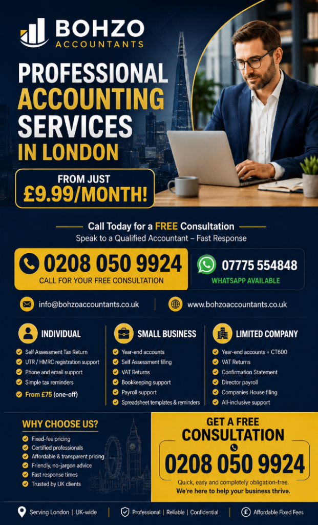 Tax & Accounting Services – Bookkeeping, Self-Assessment, VAT, CIS HMRC Refund & Xero