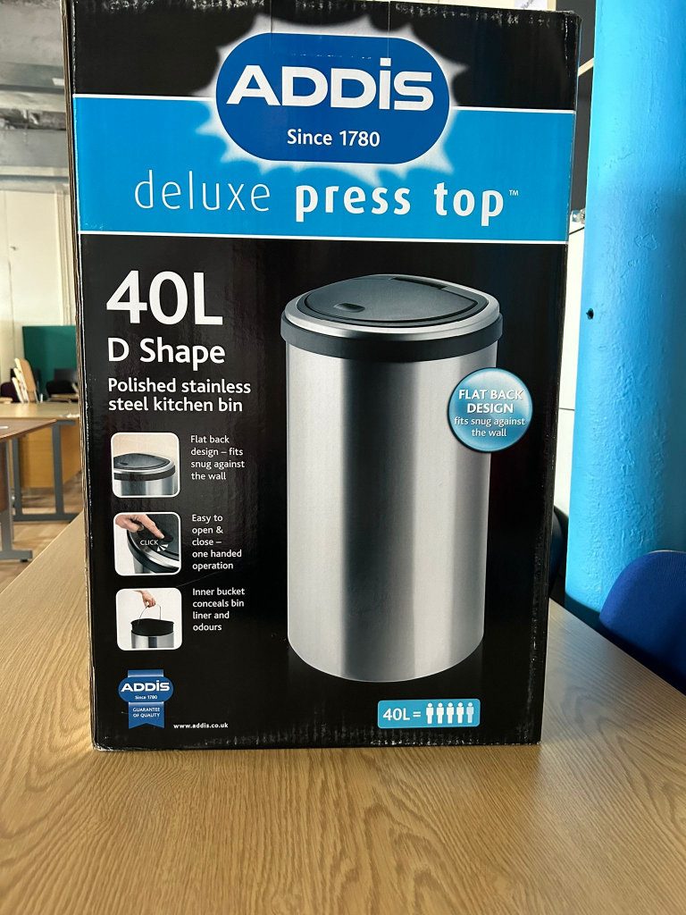 Addis Deluxe Press Top Kitchen Bin - £40+VAT