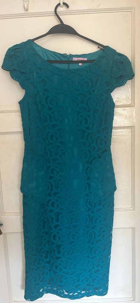 green floral lace midi dress from Marks & Spencer