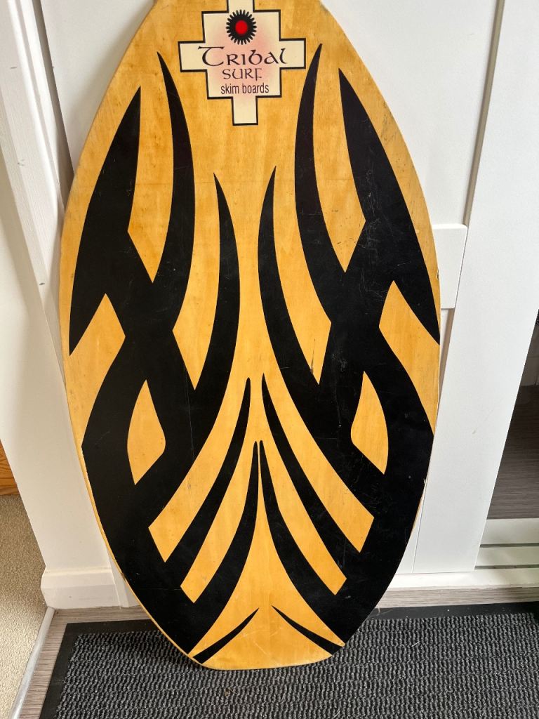 Tribal Surf Wooden Skimboard – Fair Condition