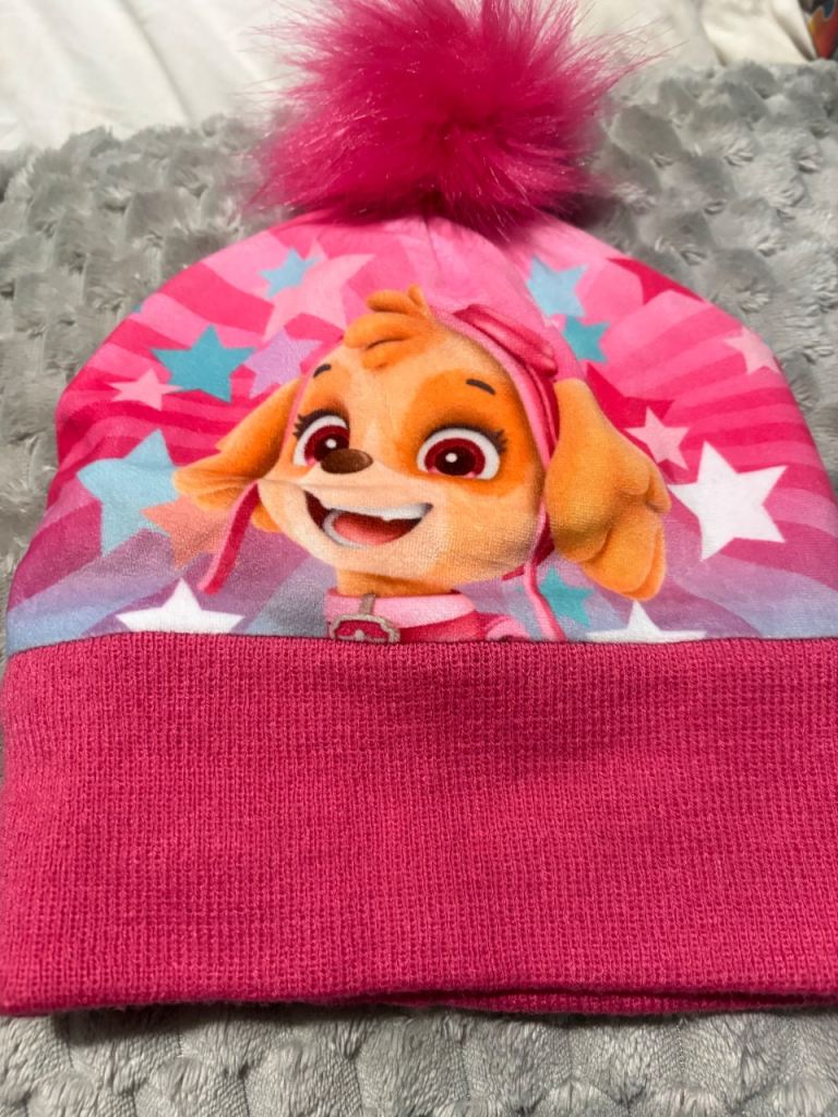 Paw Patrol Skye Beanie Hat with Pom Pom – Pink, Good Condition