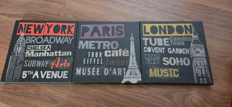 3 City Wall Canvasses