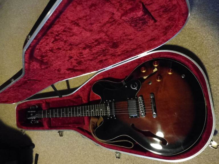 image for Rare Epiphone ES335 Dot (1997), Tobacco Burst & Flight Case
