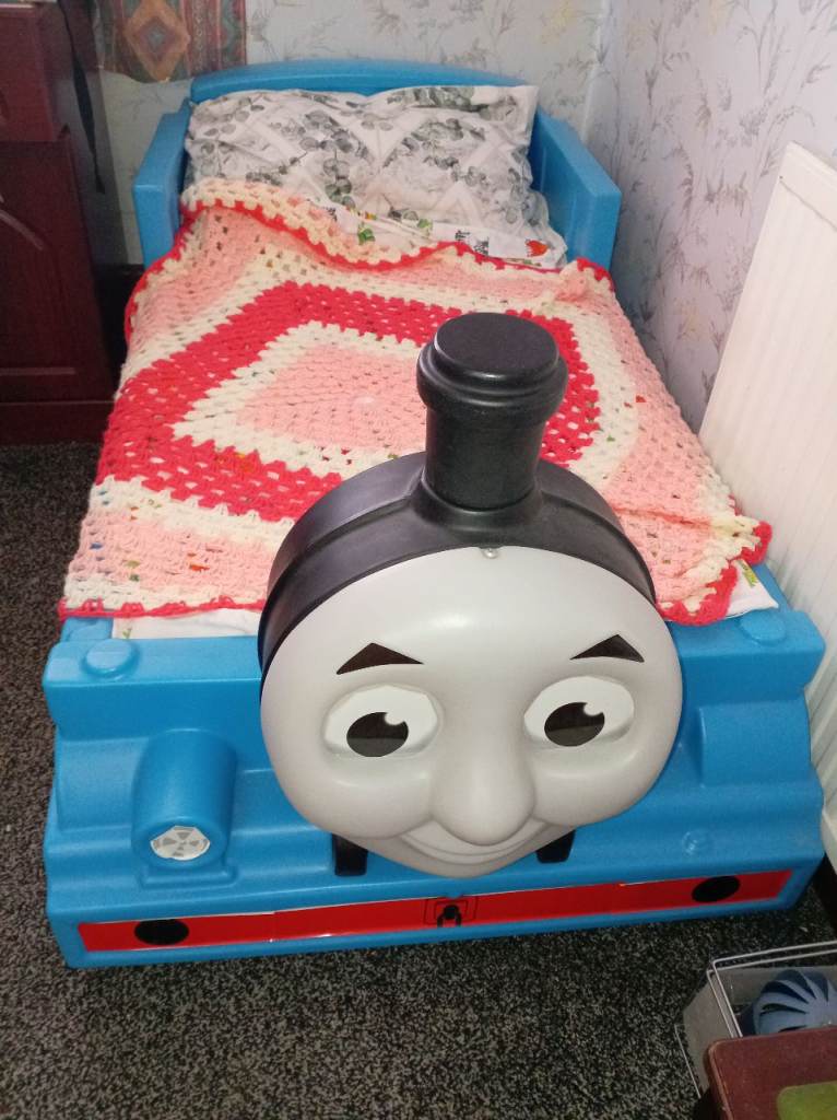Toddler Bed – Thomas the Tank Engine Design, Blue Plastic