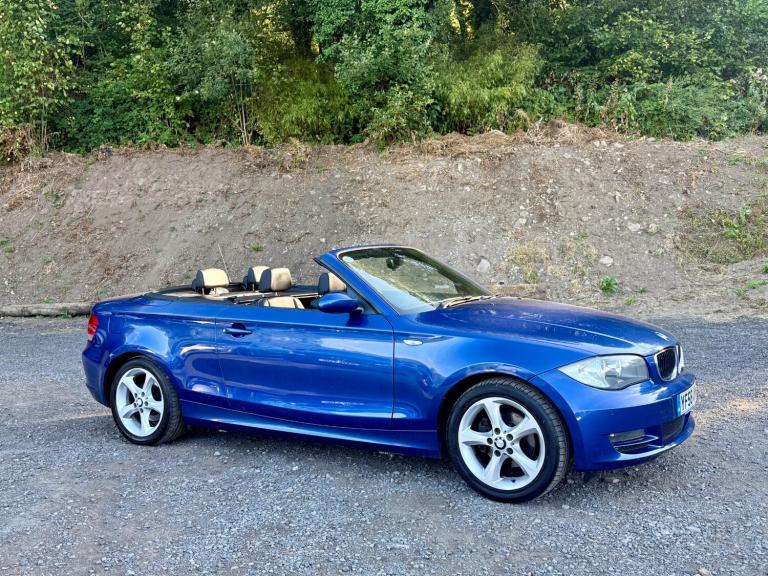 2009 BMW 1 SERIES CONVERTIBLE 120d SE CABRIOLET LEMANS BLUE DIESEL LOW MILEAGE