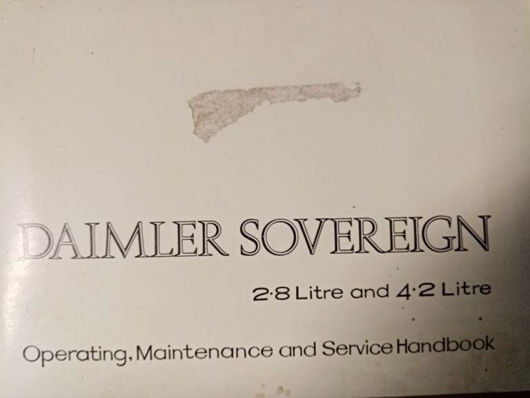 1972 Daimler Sovereign 2.8/4.2 Original Handbook
