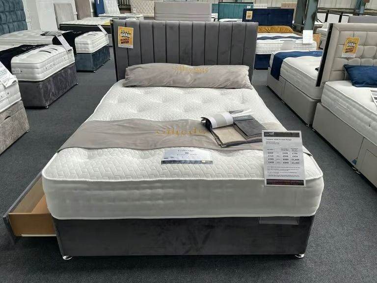 🛏️ Luxury 4FT Small Double Divan Bed ✨ With Orthopaedic Mattress 💯 Free UK Delivery 🚛::