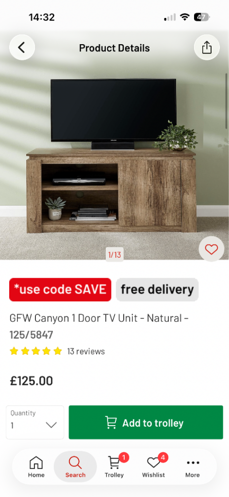Canyon oak tv unit 