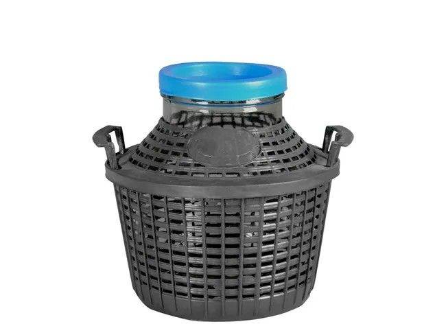 10L Glass Demijohn Carboy with Protective Plastic Basket & Cap
