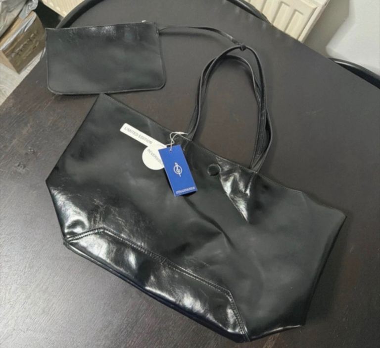 Stradivarius Black Leather Reversible Limited Edition Handbag - Brand New With Tags