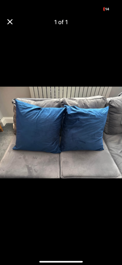 Navy velvet cushions