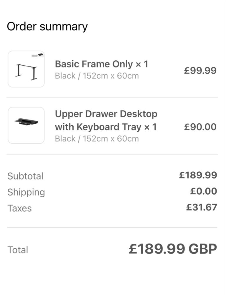 Fezibo electronic height adjustable desk 