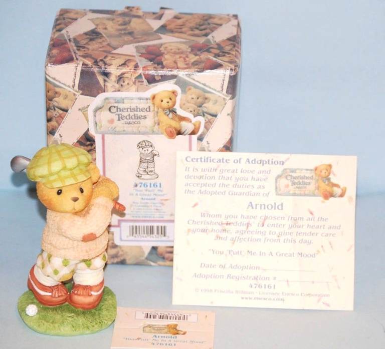 Cherished Teddies Bear Arnold The Golfer Boxed with Certificate