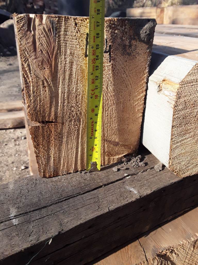 Reclaimed 200 years old, solid pine beam. 5 feet long