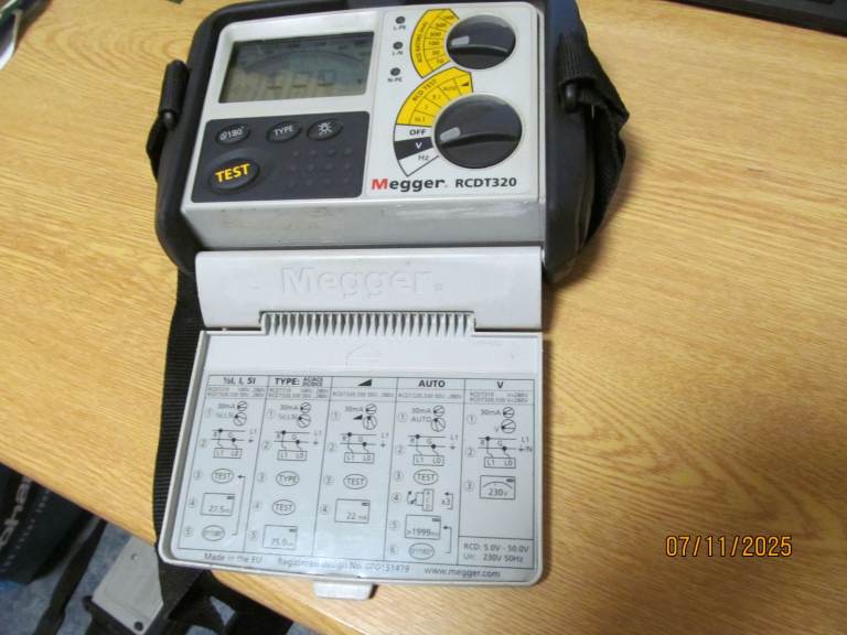 Megger RCDT320 electrical tester, no leads.