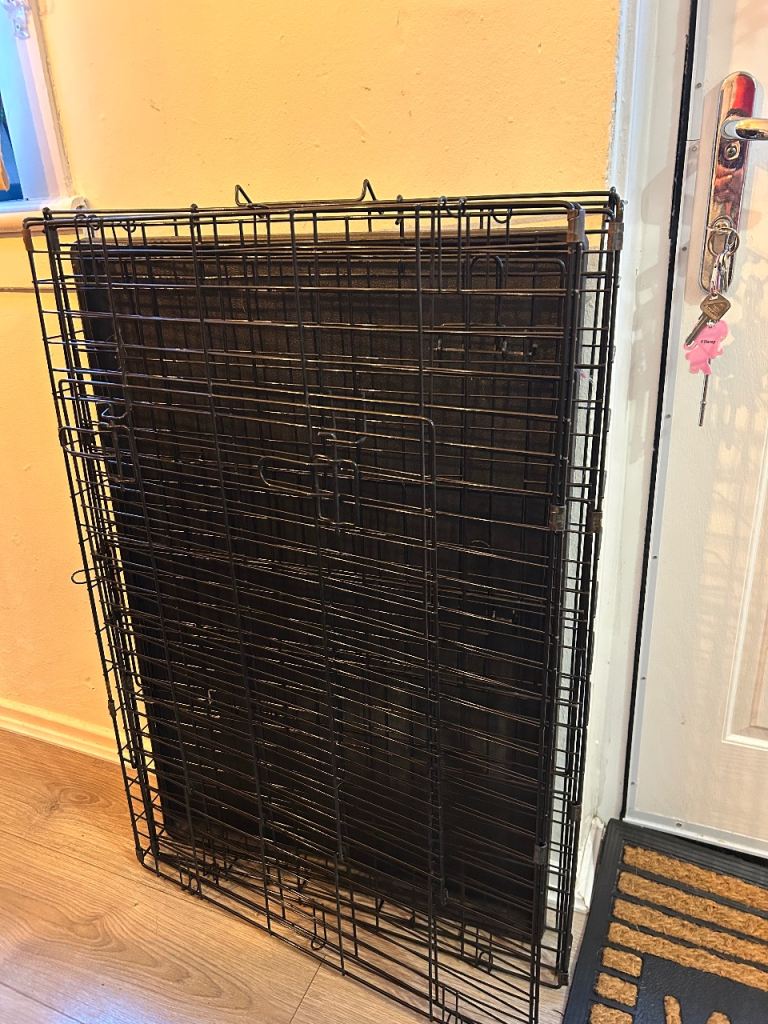 Large Black Metal Dog Crate