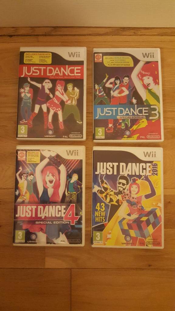 JUST DANCE Wii GAMES JOB LOT BUNDLE X4 JUST DANCE 3 , 4 2016 NINTENDO BOXED