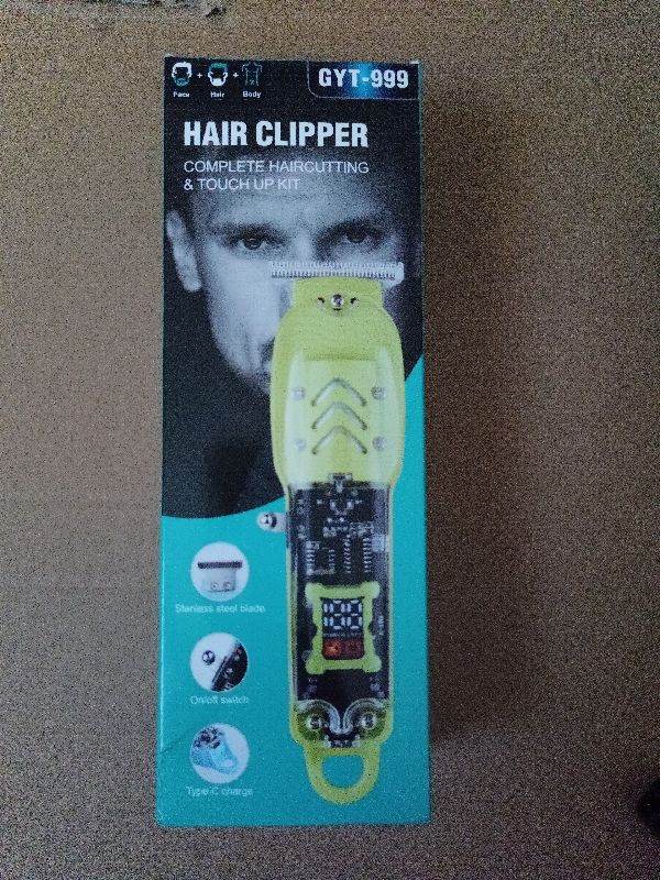 Transparent Rechargeable Hair Clippers Professional Cordless Beard Trimmer Kit
