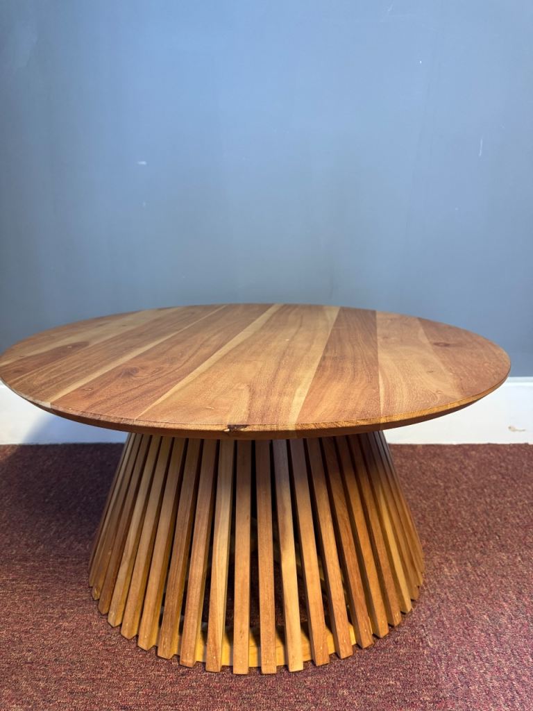 Slatted Wood Natural Coffee Table 