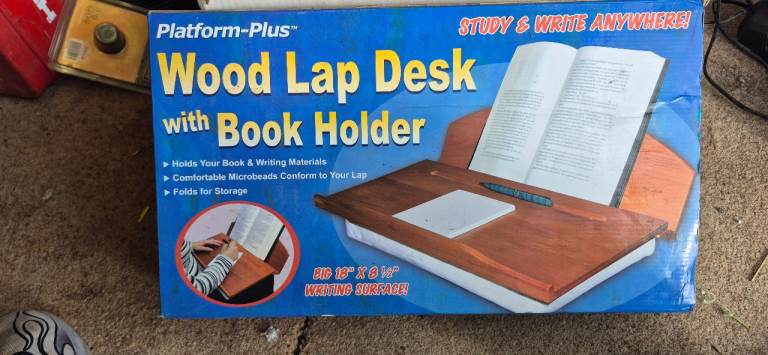 Lap desk book holder stand boxed 