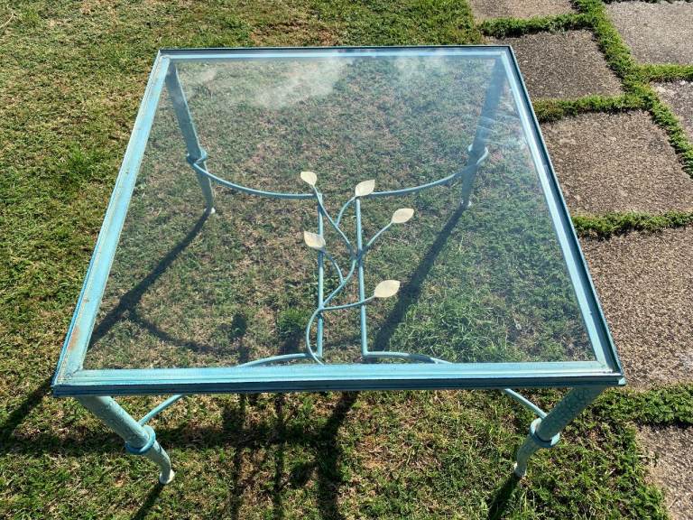 French Hight Quality Cast Iron Square Coffee Table for patio also conservatory