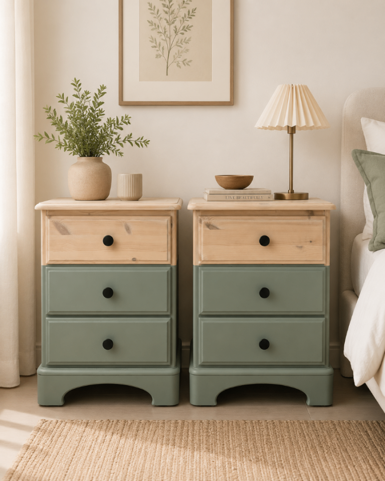 Solid Pine Bedside Tables (Pair) – Refurbished