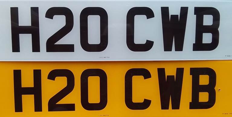 H20 CWB reg no. Ideal for Plumber or Boater etc  .