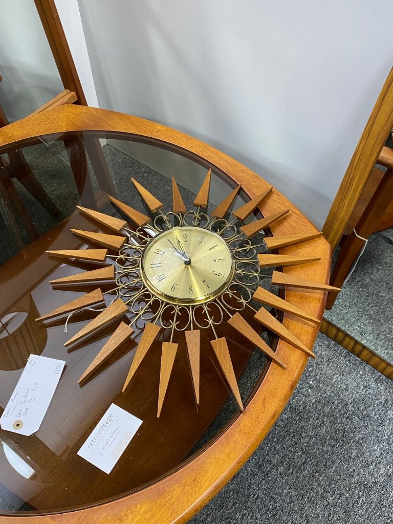 Retro Sunburst Clock by Paico 