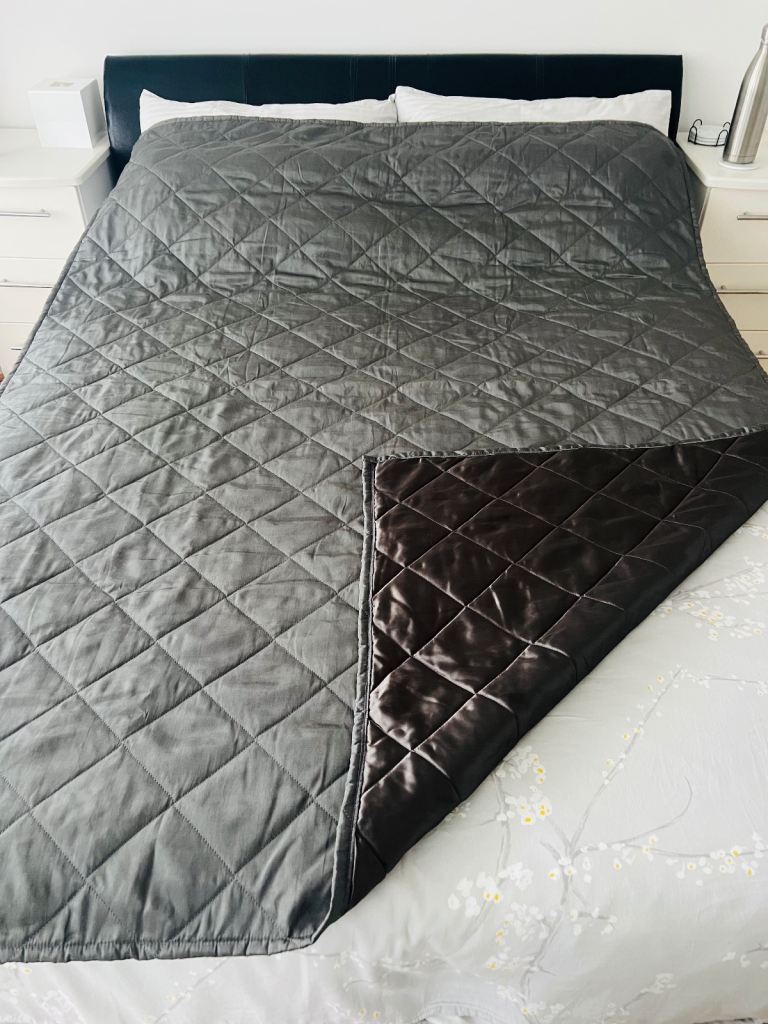 Grey quilted throw