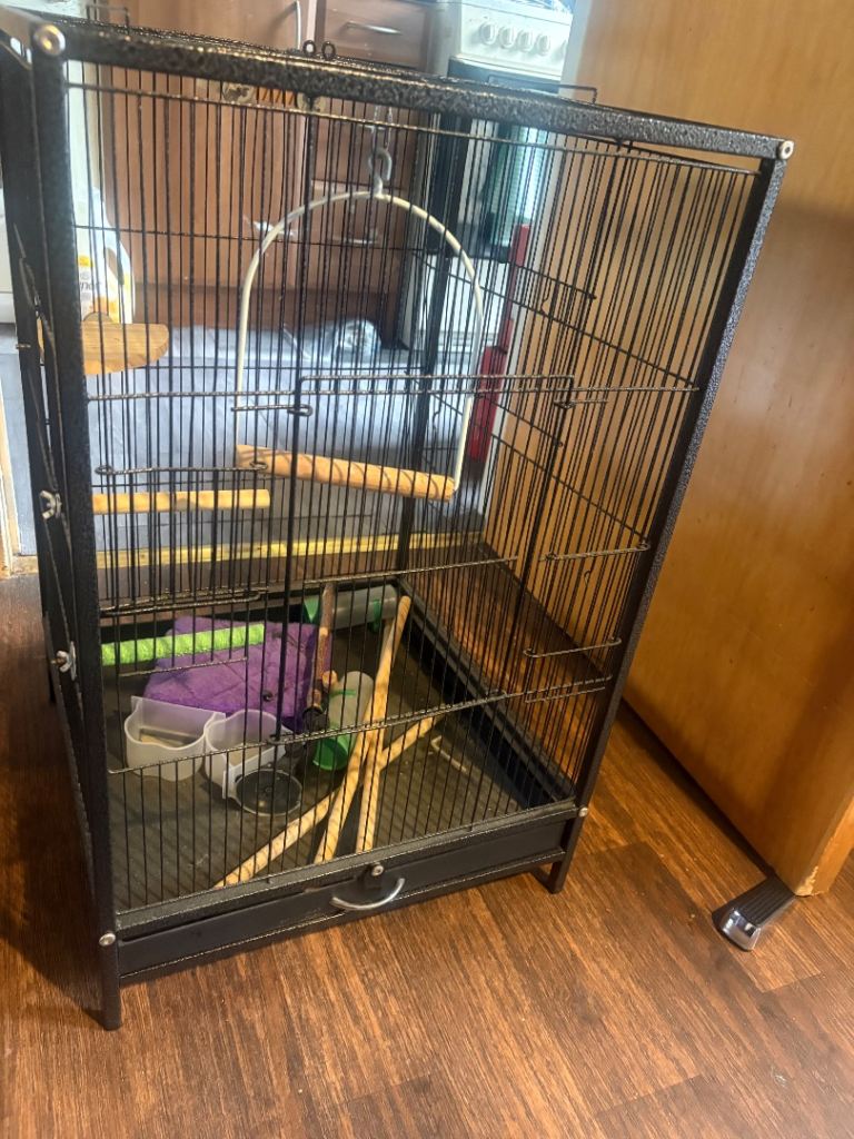 Large bird cage brand new has wheels