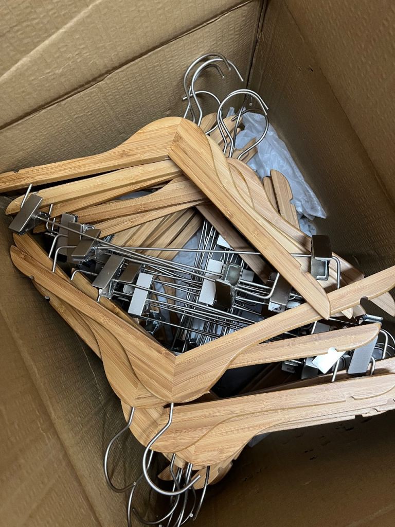 44 Bamboo Clip Coat Hangers