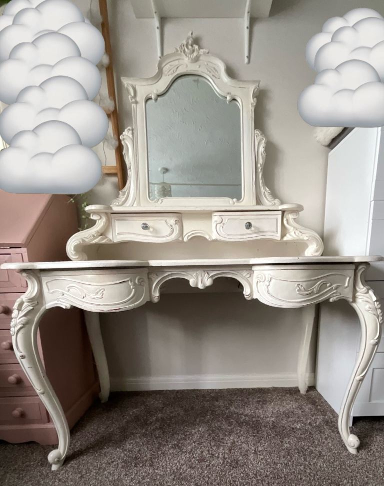 Rococo French Antique Style Dressing Table 