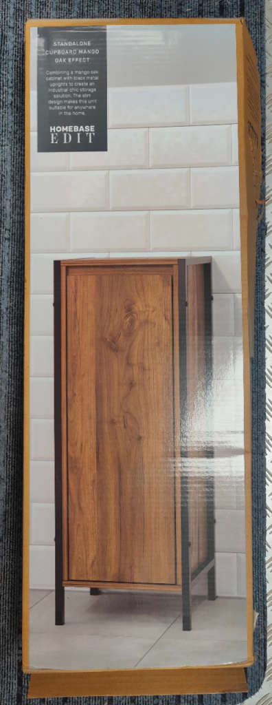 image for Freestanding Bathroom/Hall Cupboard 80x30x20 Mango Oak Effect Cabinet 