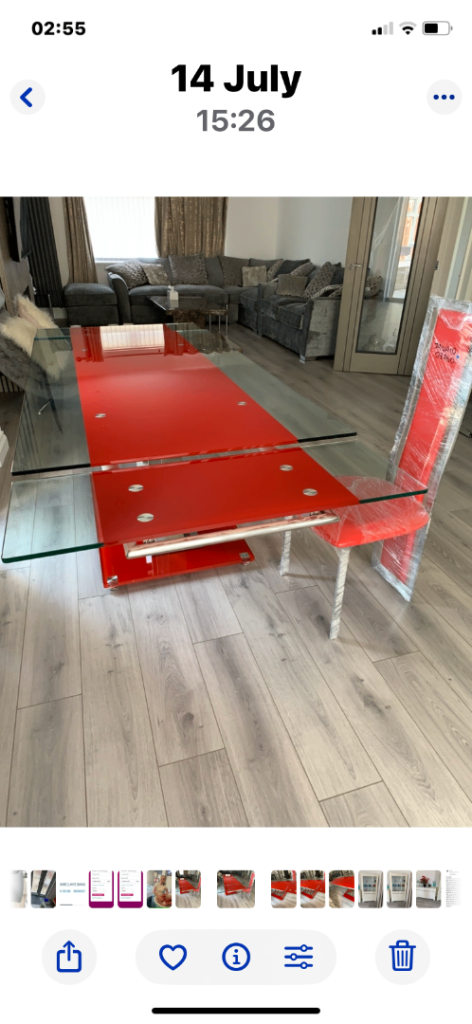 Glass dining table 