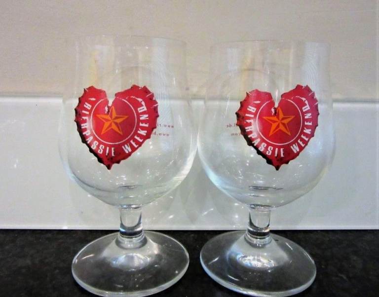 2 x Antwerp Beer Festival (2007) Belgian Beer glasses