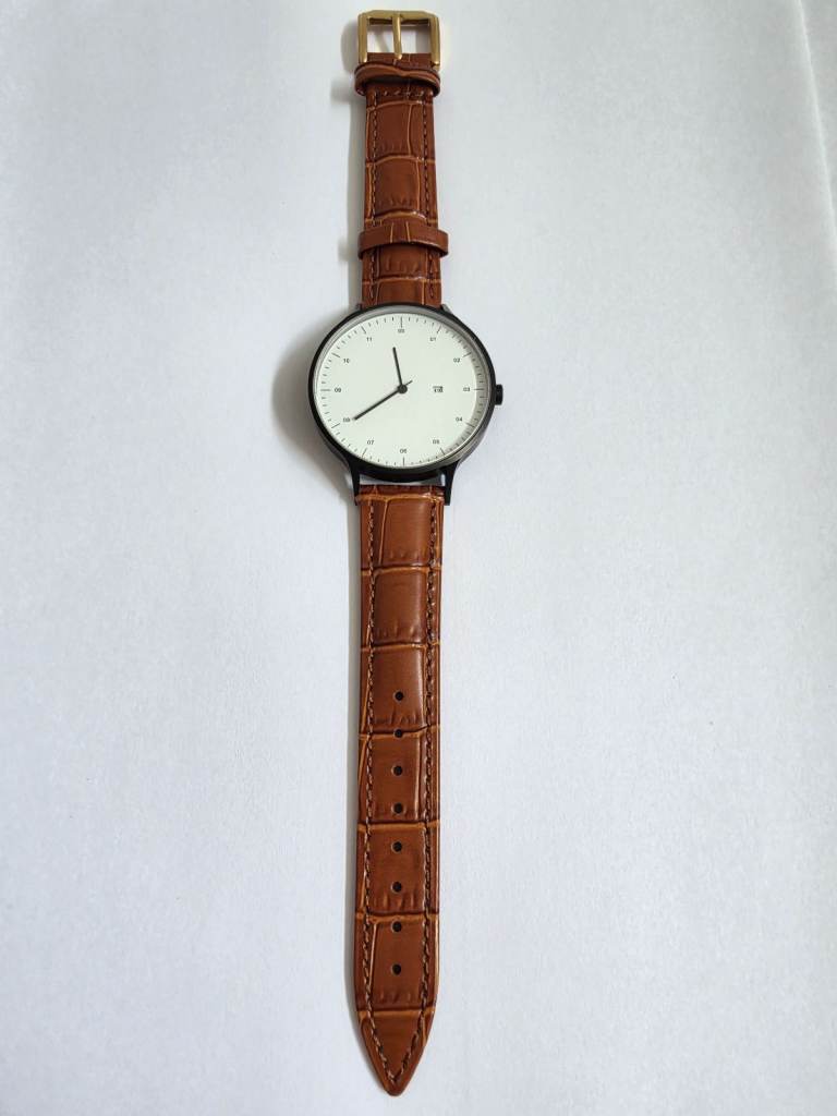 INSTRMNT 01 Watch: White Dial, Tan Leather Strapp – As Good As New