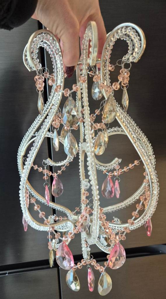 Rose pink champagne pendant chandelier light fitting