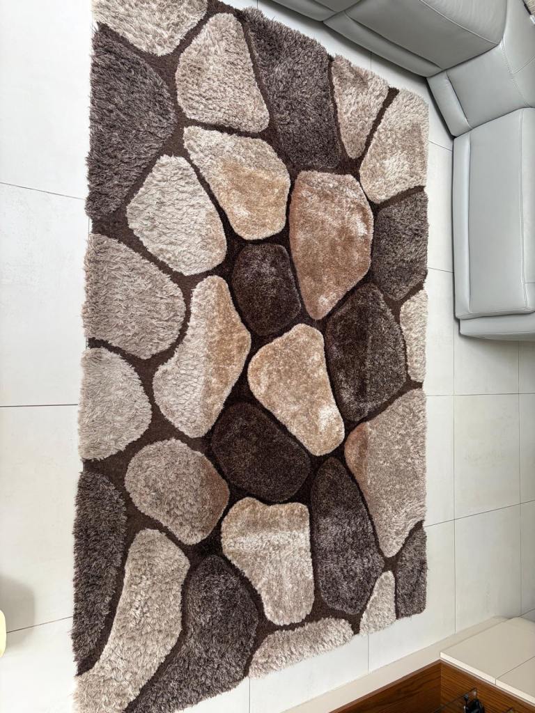 Noble House NH 5858 Beige/Brown Hand Tufted Shaggy Rug