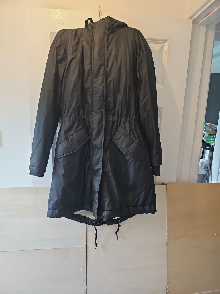 M&amp;S Collection Women's Black Borg-Lined Parka Coat W551