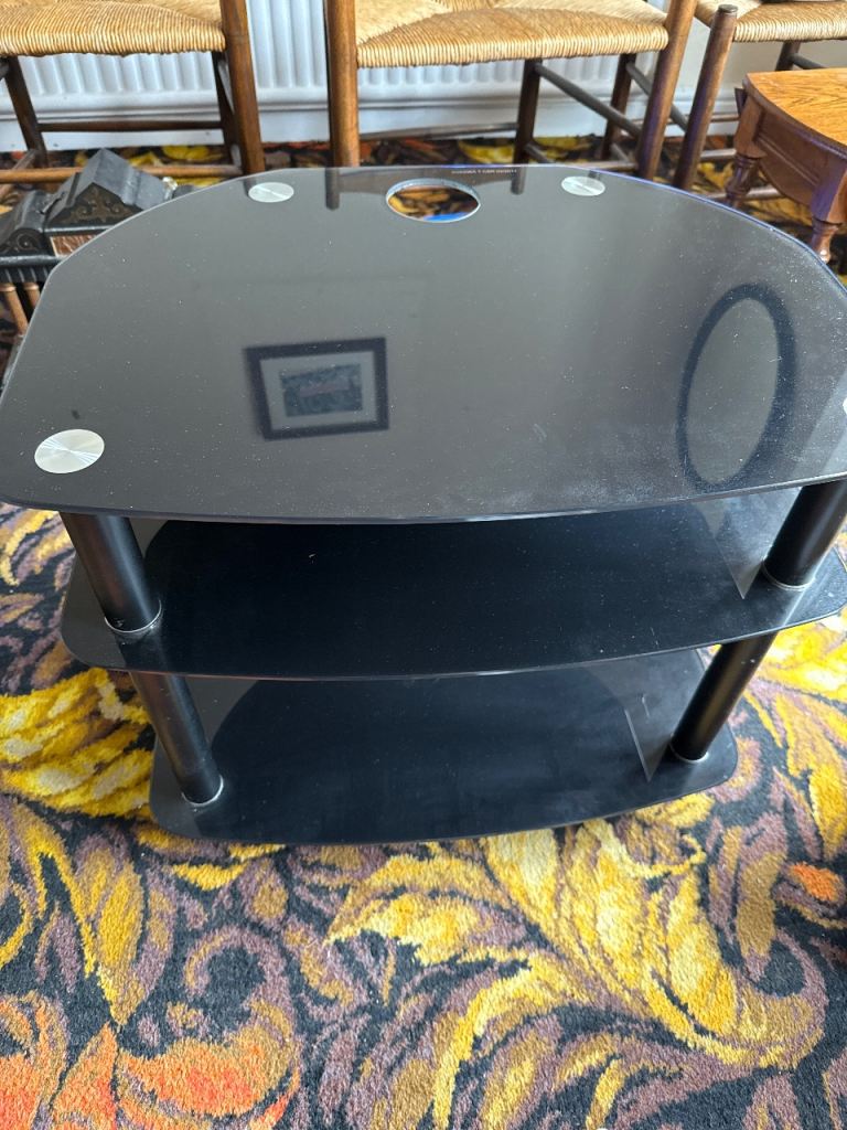 Black Glass TV Stand