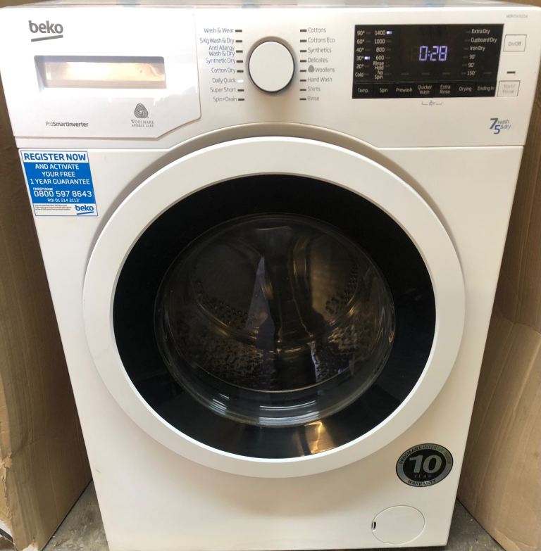 Beko 7kg,1400 spin all in one washer dryer. Model WDR7543121W in clean condition 