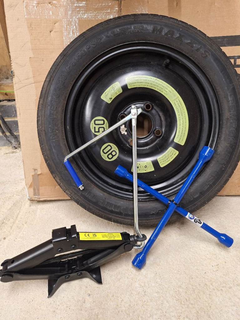 Spare space saver plus brace and scissor jack