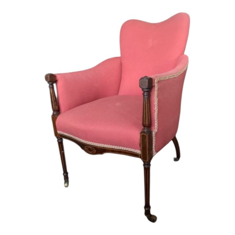 Regency mahogany arm chair boxwood stringing