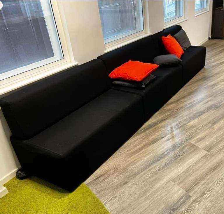 Black modern modular reception seating system Lounge sofa chair