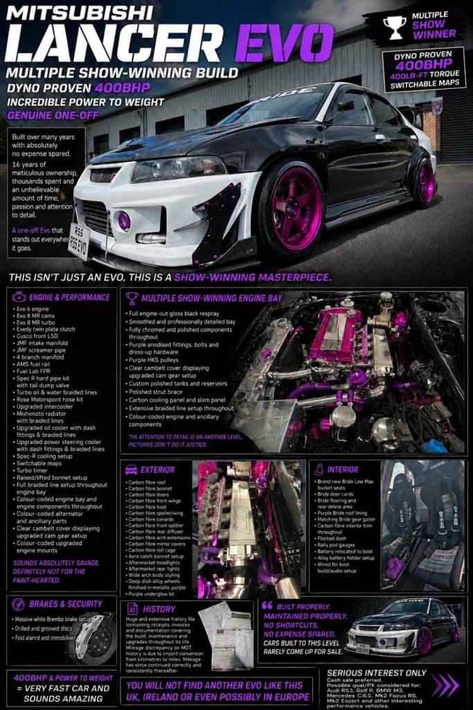 Mega spec epic build Mitsubishi Lancer Evolution 5 full carbon fibre build poss px swap m3 or ?