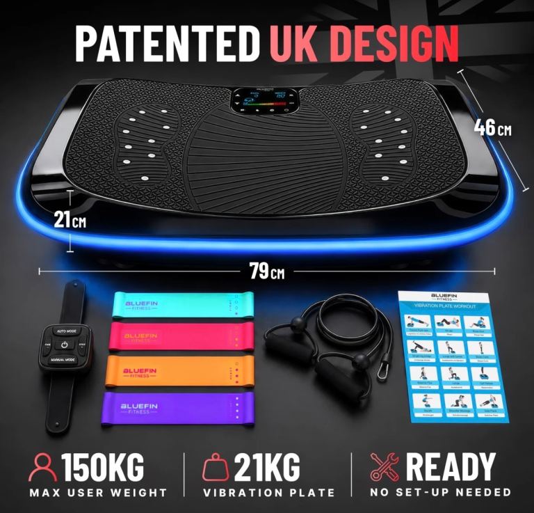 Bluefin Fitness 4D Triple Motor Vibration Plate 