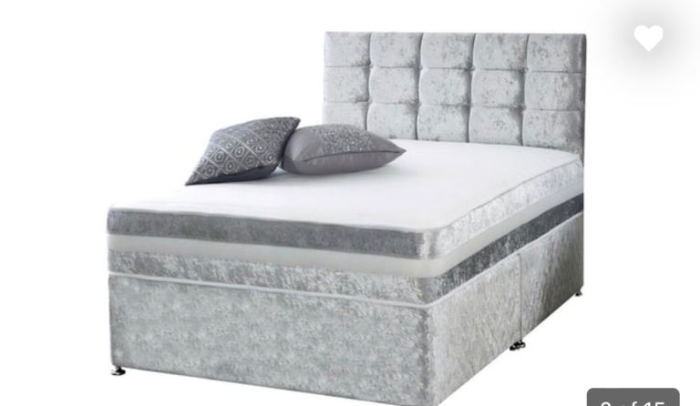 brand new velvet single bed complete with mattress & headboard 