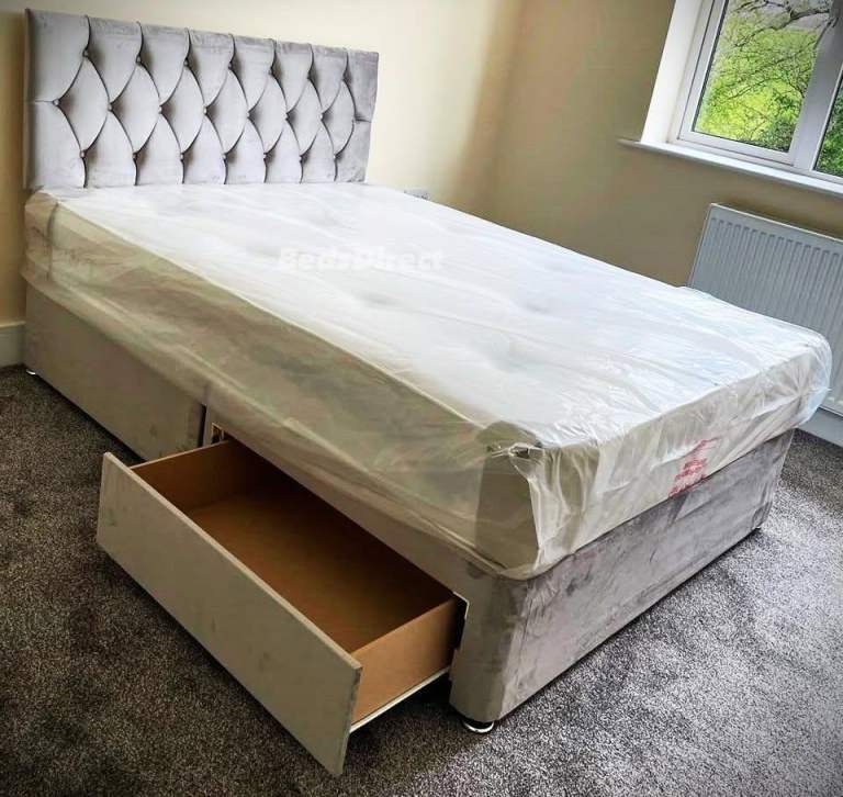 >>🚛Hot Discount 😘DIVAN 5FT King Size Bed Base with Mattress & Storage Drawers ❤️15% OFF💥COD
