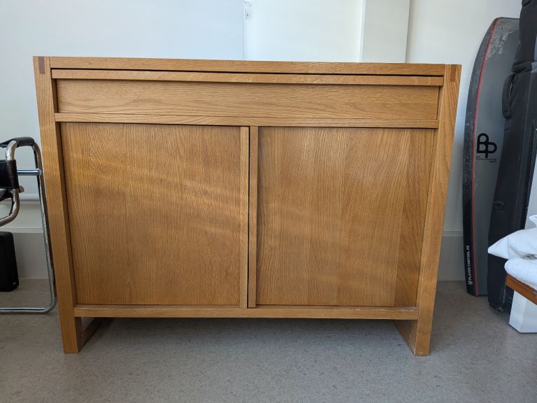 Oak sideboard computer desk with pull out keyboard shelf £30