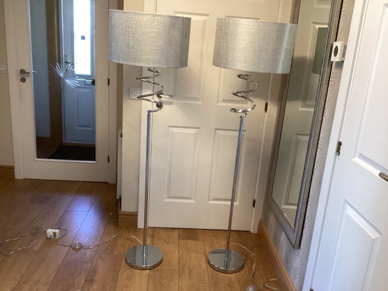 Pair of modern stylish standard lamps